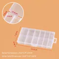12-compartment clear plastic organizer box with locking lid for small craft items - Long 12-Compartment (14.6x7.8x1.8cm)
