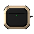Étui robuste noir et or pour AirPods Pro avec coins renforcés et indicateur LED visible - Doré