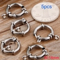 Pack of 5 silver stainless steel round spring ring clasps with 18mm width for DIY jewelry - 18mm / Steel / Pack of 5