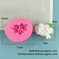 Pink silicone gardenia flower mold and white floral cake decoration for baking - 3509 Gardenia / Pink