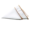 Solid white pocket square with elegant gold edge trim for men's formal business suits - White with Gold Edge (5)
