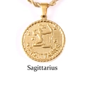 Collana con ciondolo Sagittario in acciaio al titanio placcato oro 18K e catena - Sagittario / Oro