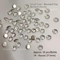 Set of 50pcs 3x3mm round clear flatback zircon crystals for nail art and DIY jewelry - 3x3mm Round Flatback Zircon