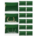 Dark green transparent zipper storage bags for jewelry, small parts and accessories organization. - Green