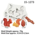 Silikonform mit Eichhörnchen und Zapfen für Waldthemen-Kuchendekoration und Schokolade - Nr. 1 / Grau