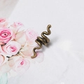 Vintage bronze metal spiral snake ear cuff with intricate ethnic coil design details - 1 Piece / Bronze