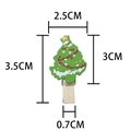 Grüne Weihnachtsbaum-Holzklammer mit Maßen, 3,5 cm dekorative Weihnachtsklammer - Hellgrüner Weihnachtsbaum (Naturclip)