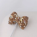 Brown bow-shaped polymer clay bead with colorful rhinestones for DIY jewelry making - Coffee AB (Brown)