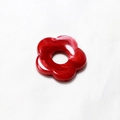 Red acrylic five-petal flower charm with white marble texture for DIY jewelry making - Red Marble