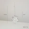 Étoile de Noël argentée avec flocon, hauteur totale 21,5 cm, poids env. 17g - Étoile d'Explosion Argent