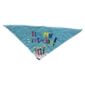 Bandana di compleanno blu per animali con stampa colorata It's My Birthday - Compleanno Blu