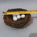 5-inch artificial bird nest with five speckled white eggs for Easter decoration - 12CM Rattan Bird Nest