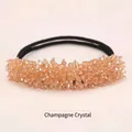 Elegant champagne crystal hair bun maker with handmade beaded elastic hair tie - R5-31# Champagne Hair Bun Tool