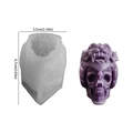 Halloween skull silicone mold with tiger headgear and purple candle resin finish - Armor Skull