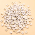 Luminous round white acrylic beads with golden letters for DIY jewelry making - Gold Letters White Base