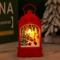 Red Christmas lantern night light featuring Santa Claus illustration with LED warm glow - Flat Red Santa Claus