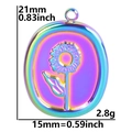 Ciondolo girasole in acciaio arcobaleno con dimensioni 21x15mm e peso di 2,8g - Ciondolo / Arcobaleno