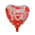 Red 18-inch heart-shaped foil balloon featuring I Love You print for Valentine décor - Valentine's Heart Design 4