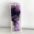 Elegant purple soap rose bouquet in a transparent gift box for Valentine's Day gift - Deep Purple With Box