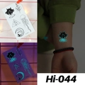 Glow in the dark blue jellyfish and fox tattoo stickers Hi-044 for festivals - Hi-044 (Devil Girl & Jellyfish)