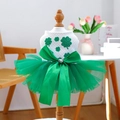 Pet St. Patrick's Day dress featuring green shamrock embroidery and mesh tutu skirt - XS / St. Patrick's Green Dress