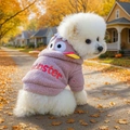 Sweat à capuche en polaire rose violet pour animaux avec broderie monstre pour chiens - XS / Hauts / Broderie Monstre - Rose Violet