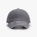 Washed grey cotton baseball cap with vintage soft top and curved brim for sun protection - Smoke