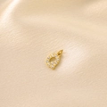 Gold plated letter Q pendant featuring micro-paved cubic zirconia crystals on satin cloth - Letter Q / Gold