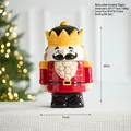Christmas nutcracker king ceramic candy jar with hand-painted gold crown and red uniform - Nutcracker Ceramic Style