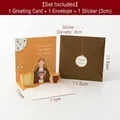 Pop-up Teachers Day greeting card set with orange envelope and Thank You sticker 11cm - Warm Gardener Pop-up (Style C)