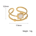 Detail view of double-layered gold ring dimensions 12.5mm height and 17.4mm width - Gold-White