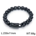 Gothic skull link bracelet in antique silver finish for men, 230mm length chain - Black (KB151740-JX)