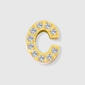 Golden letter C pendant with micro-paved rhinestones and sparkling crystal finish - Letter C-Gold