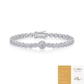 Elegante S925 zilveren moissanite armband met GRA certificaat in zilveren afwerking - Moissaniet 0.5ct+233st (16.5cm) met GRA-certificaat
