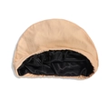 Men's stretchy turban cap with premium black satin lining in apricot color finish - One Size / Base Cap / Khaki