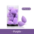 Set of 10 purple teardrop makeup sponges with snowflake patterns in a clear jar - 10 Pcs/Jar - Purple (05)