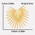 Dettaglio con dimensioni del ciondolo a cuore in acciaio inossidabile 304 oro - Oro