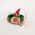 Christmas gingerbread man curtain buckle with green plush ring and sequins, 43.5cm width - Gingerbread Man Pointed Hat