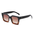 Vierkante oversized zonnebril met zwart-schildpadmontuur en bruine gradiënt glazen - Zwart Luipaard Frame Bruin Gradiënt Lens