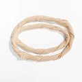 Ethnic style beige twisted headband and hair scarf set made of soft stretch fabric - One Size / Hair Band / Beige