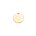 Colgante redondo de acero inoxidable dorado con luna y estrellas para joyería - Oro de 18K