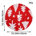 Red Christmas tree skirt with white snowflakes and 42cm diameter size specifications - 42CM Red Christmas Tree Pattern