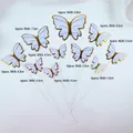 White and gold butterfly cake toppers in various sizes from 4.5cm to 9.0cm - Purple Outline Butterfly Material Kit