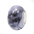 Gray and white marble pattern resin bead with metal rim for DIY bracelet making - Gray and White Marble Pattern Style (009)