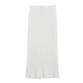 White maxi skirt with minimalist textured fabric shown on invisible mannequin - XS / White Skirt