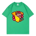 Green oversized Father's Day T-shirt with graphic print including tie and hat motifs - XS / Style 317 / Green