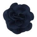 Navy blue bubble crepe handmade rose flower ornament with denim fabric texture - No.19 Navy Blue