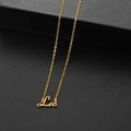 Minimalist gold Leo constellation letter pendant necklace with a fine stainless steel chain - Leo Gold