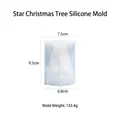 Siliconen kerstboomvorm met ster voor kaarsen, hoogte 9,5 cm en breedte 7,5 cm - Ster Kerstboom Siliconen Vorm