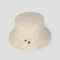 Detail of beige quick-dry nylon bucket hat featuring crisscross straps and black buttons - M (56-58cm) / Beige